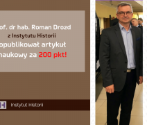Kolejna publikacja za 200 pkt prof. Romana Drozda